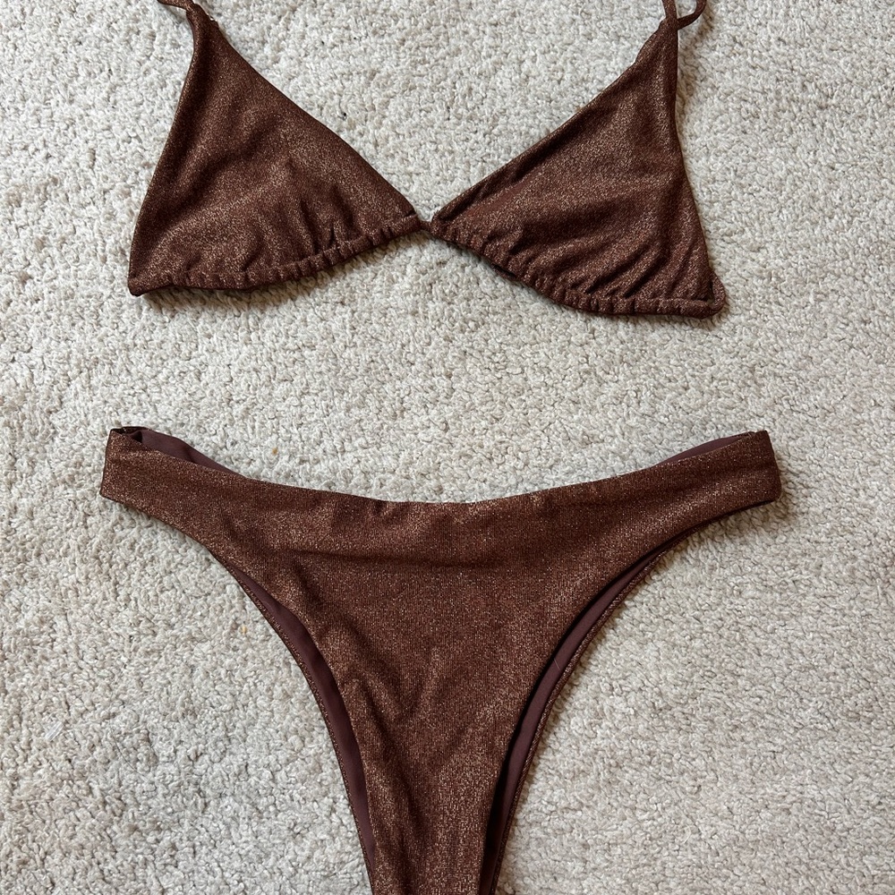 Skatie Brown Bikini Swimwear Set